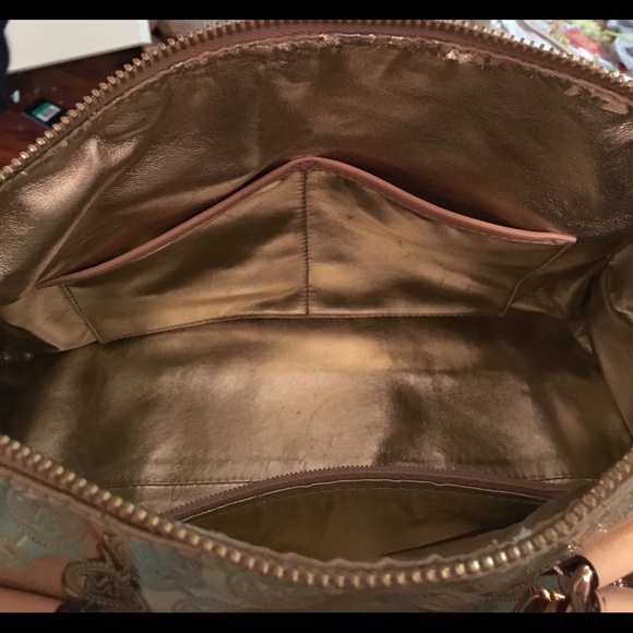 Michael Kors Gold Large Grayson Purse - Picture 2 of 4